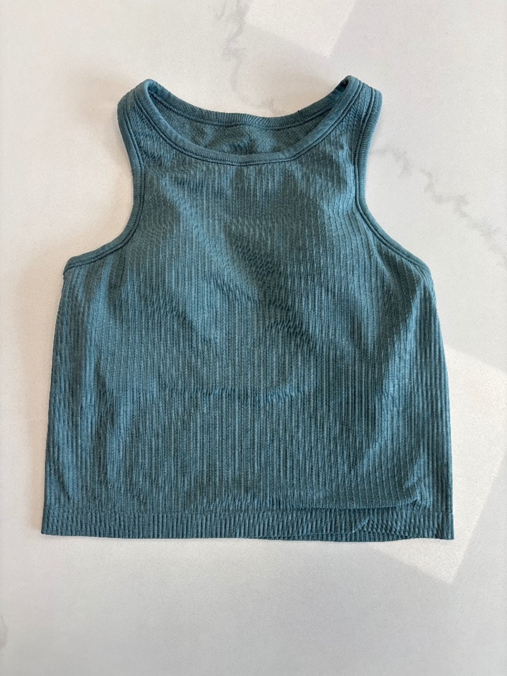 Lululemon Ebb Street Teal Ribbed Tank Top size 4